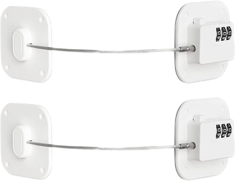 FKTUV Refrigerator Lock,Combination Lock for Refrigerator Cabinets,Heavy Duty Fridge Lock,Child Safety Cabinet Locks,Easy Install No Keys Needed (White 2pcs) - Image 1